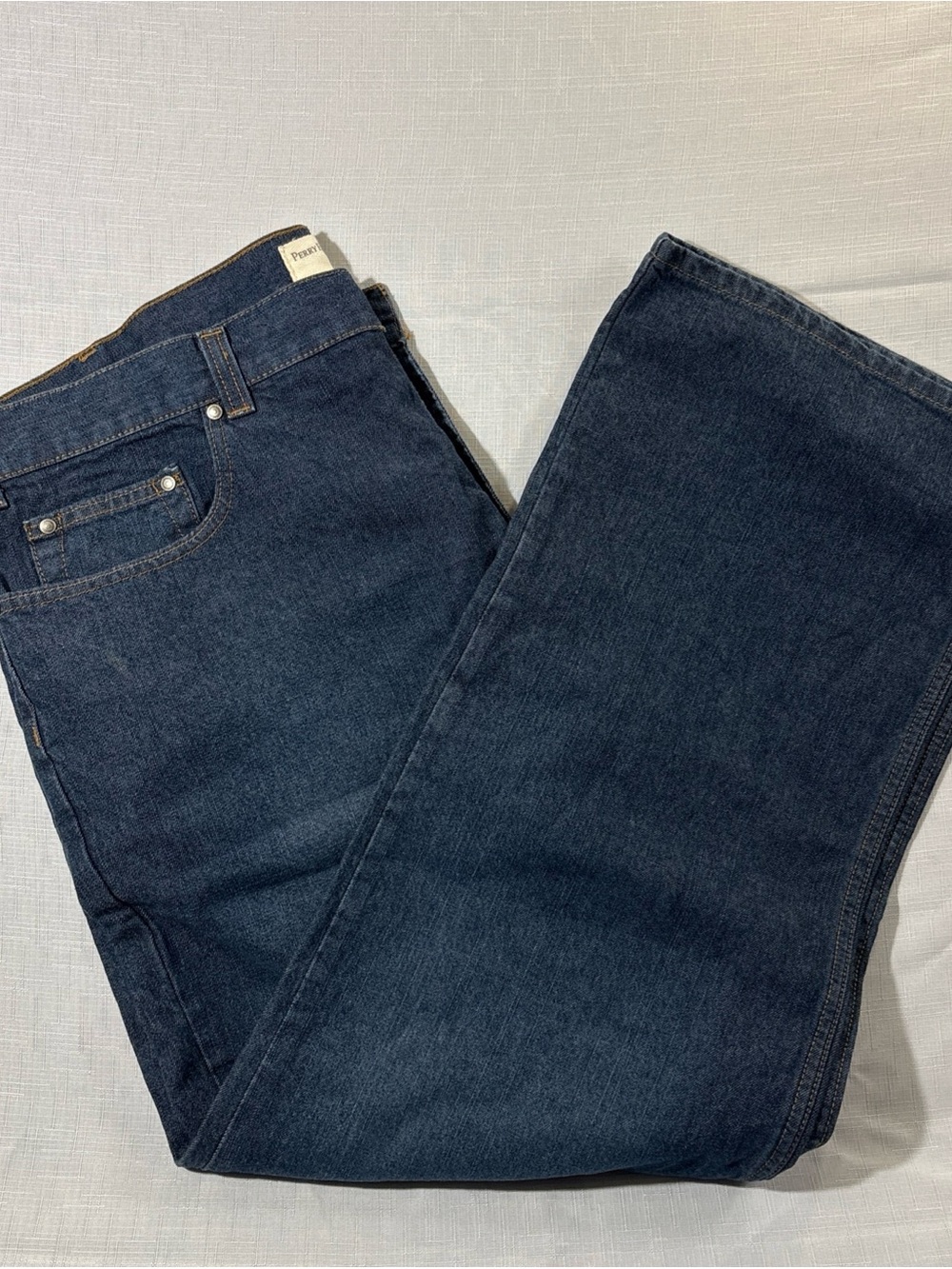 Perry Ellis Straight-Leg Boot Cut Dark Indigo Jeans 40/30